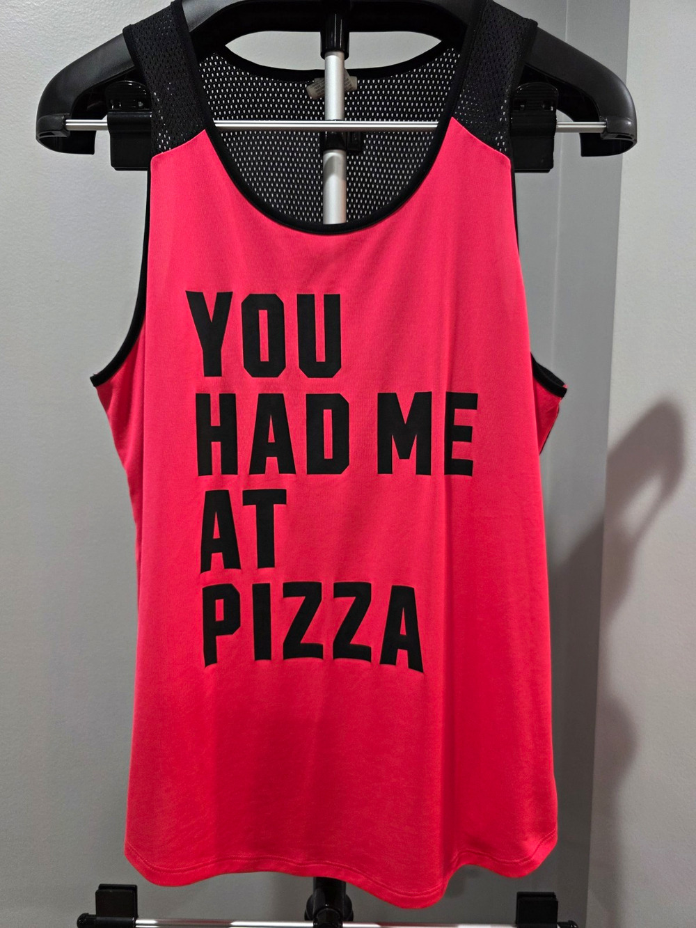 Victoria’s Secret PINK Women’s Small Tank Top You Had Me At Pizza Mesh Back